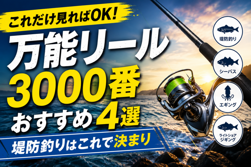 【徹底比較】おすすめ万能3000番リール４選のアイキャッチ画像